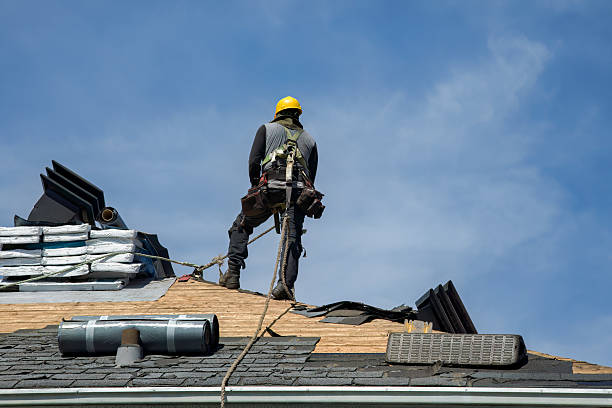 Professional Storm Damage Roof Repair technician working in Stockbridge, MI